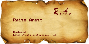 Raits Anett névjegykártya